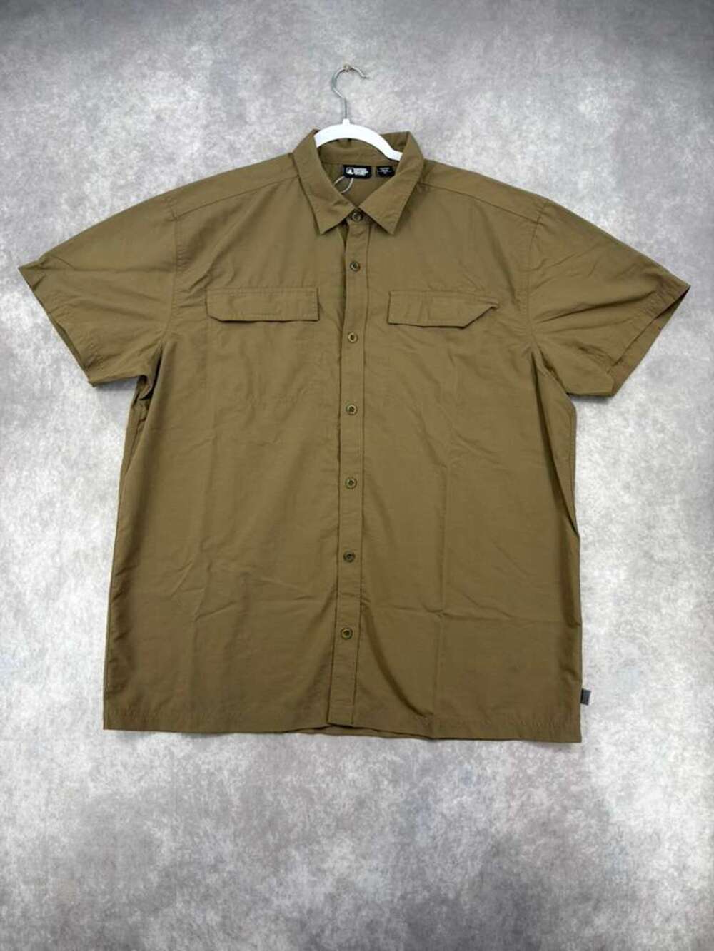 Eastern Mountain Sports EMS Mens XL Nylon Outdoor Travel Shirt Brown